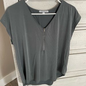 Green envelope grey v neck